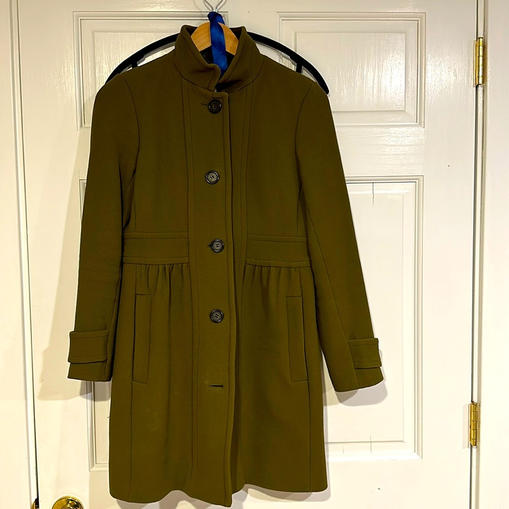 Jcrew dress coat olive green
